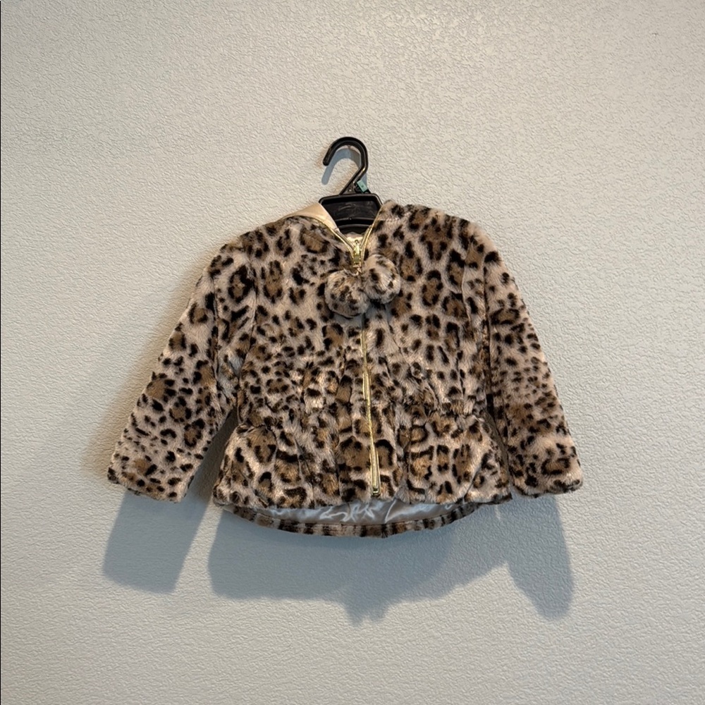Leopard Print Kids Faux Fur Jacket
